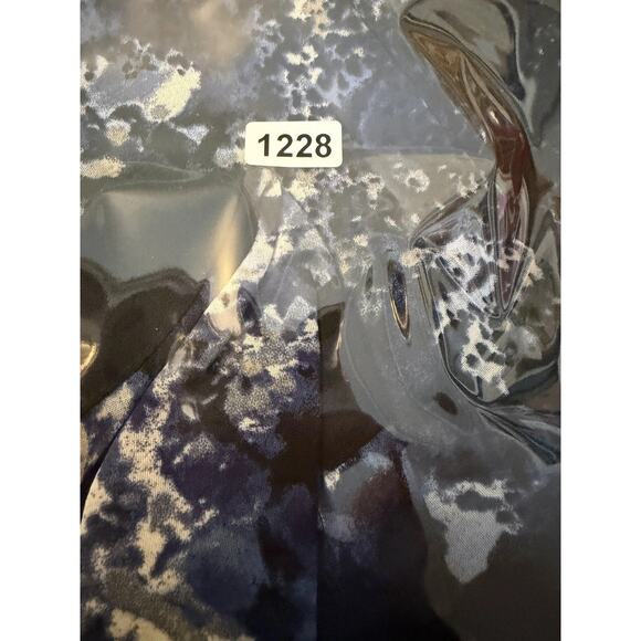 Catherines Top Womens 1X Blue Black Artsy Abstract Blouse Asymmetrical Flowy - Picture 10 of 10